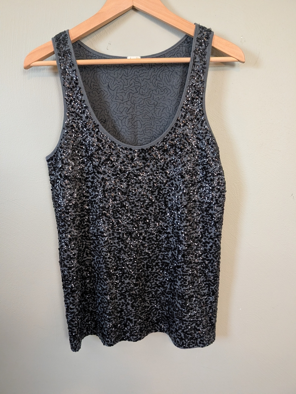 J.Crew Black Sequined Top